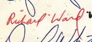 Richard Ward's signature on the 1969 Moratorium Statement - Personal Collection of G.W. Carlson